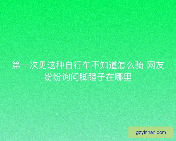 第一次见这种自行车不知道怎么骑 网友纷纷询问脚蹬子在哪里